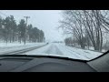 Snowy Maine Drive. (Spot the covered bridge) #snow #snowfall #snowbunny #storm #maine