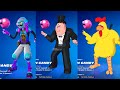 Peter Griffin VS Giant Chicken Fortnite doing all Built-In Emotes and Funny Dances シ