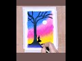 Dancing Girl Under The Moon 🌝😃🩷 Oil Pastel Drawing 💙🤍 Easy Oil Pastel Drawing Tutorial 💜💕