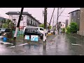 【4k hdr】 3 hours Heavy Rain Walk in Noborito（登戸）Kawasaki  Japan |  Relaxing Natural Rain sounds