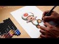 Drawing Toad (Super Mario) Time-lapse | JMZ Illustrations