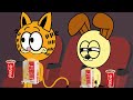 Garfield host the premiere of The Garfield Movie/Rewarded (feat. Odie)