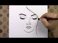 How To Draw A Beautiful Girl With Eyes Closed Face Drawing Easy Step by Step, Easy Drawing