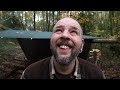 Solo Bushcraft Camp under fallen tree - Too Much Rain!