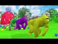 Paint & Animals Tiger, Gozilla, Lion, Cow Fountain Crossing Transformation Animal Cartoon #2