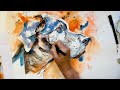 How to paint animals in line and wash - Great Dane dog
