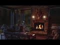 Cozy Cabin Fireplace & Rain Night Ambience ,Fireplace, Rainstorm ,Nature Sounds & Solo Piano Music