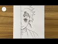 How to draw Tanjiro Kamado step by step || How to draw anime || Easy drawing videos