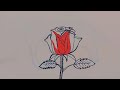 How to draw red rose step by step easily #trending #satisfying #art #drawing #rose