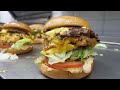American West Style, Triple American Cheeseburger! - korean street food