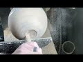 Woodturning - Spalted Myrtlewood Sphere Stem Vase
