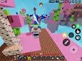 Playing bedwars with my friend