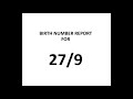 Birth Number Report 27/9