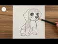 How to draw a cute dog step by step || Easy drawing for beginners || Pencil sketch for beginners