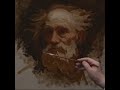 Old man/paint directly on the canvas with oil paints. (full video)