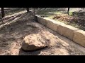 Giant grabber claw lifts 600kg Sandstone blocks to build stunning retaining wall