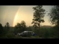 At the campground seeing a cool rainbow in the sky