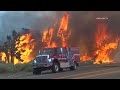 Massive Flames Overtake Highway 2 At The Sheep Fire | Wrightwood