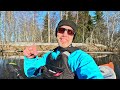 First drone flight on water. Chilling on ice in the river with sup paddle board & kayak.