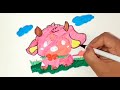 How to draw Kawaii cute COW | easy drawing for kids | squishmallows | how to draw Kawaii character.