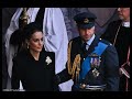 Catherine Princess of Wales Mourning gown in Westminster Hall to meet mourns In Windsor