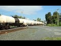 CSX M626, with an SD40-2 second engine, eastbound through Voorheesville, NY on 9/6/23