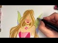 Drawing Winx Club Flora - Step-by-Step