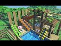 ⛏️ Minecraft Tutorial :: 🛝 Natural Swimming Pool Playground 🌊 [마인크래프트 수영장 놀이터 만들기 건축강좌]