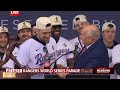 Full team speeches: Texas Rangers 2023 World Series championship parade in Arlington