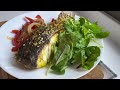 Air-fried crispy skin SEA BASS | Healthy menu | easy 20 minutes cooking
