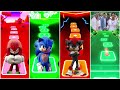 Knuckles vs Sonic Hedgehog vs Shadow vs Tails Who is best || Tiles Hop EDM Rush