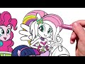 Coloring Pages EQUESTRIA GIRLS - Rainbow Rocks / How to color My Little Pony