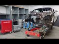 Mercedes S Coupe (C217) front accident repair. Rail and strut tower replacement.