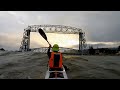 Technical but beautiful paddle transit of the Duluth ship canal