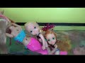 Elsa & Anna toddlers play with Barbie the Mermaid and lots of Shopkins