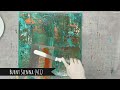 Squeegee technique after Gerhard Richter | abstract acrylic painting with rust and patina on canvas