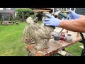 Concrete Statue Repair - Fixing broken parts, filling air bubbles & seams, and painting restoration