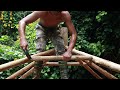 Build Your Own Hut To Survive And Relax In The Rainforest, Grilled Wild Chicken Trap
