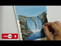 easy waterfall landscape painting tutorial for beginners |acrylic painting step by step