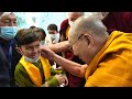 Cute Childrens With His Holiness the Dalai Lama.