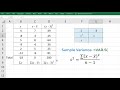 Calculating Standard Deviation in Excel - table