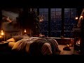 Sweet sleep in a cozy bedroom | snow storm | music for deep sleep and relaxation