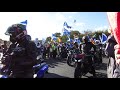 Yes Bikers arrive at Hollyrood Park, Edinburgh, 6th October 2018
