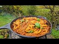 Best Fresh Pasta Bolognese from Scratch in the Forest | Relaxing Cooking with ASMR
