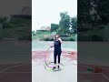 Exercise with hula hoop