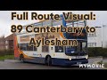 Full Route Visual: | Stagecoach South East | 89 Canterbury Bus Station - Aylesham Baptist Church