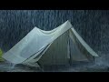 99% Instantly Deep Sleep with Thunderstorm Sounds | Natural Heavy Rain on Tent & Powerful  Thunder
