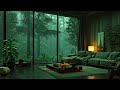 Cozy Room In Forest On Rainy Night 🌧️ Rain On Window Without Thunder Sounds for Deep Sleep, Relaxing