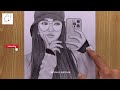 How to draw a girl with glasses easy | A Girl with Selfie Drawing | BTS Cap Girl Drawing | Drawing