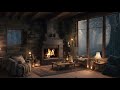 Mountain Retreat: Rainy this Day in the Forest with Cozy Living Room Fireplace